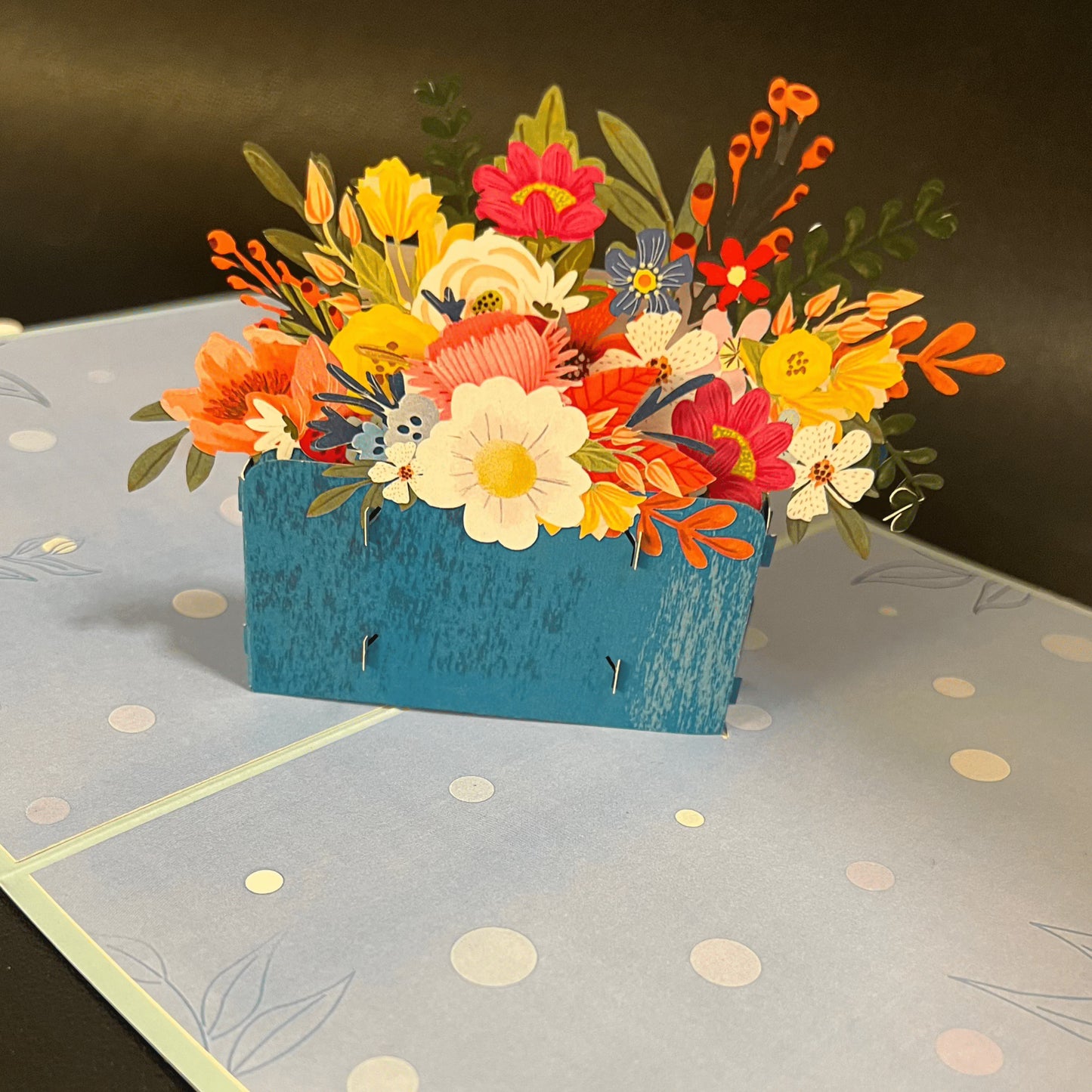 Toronto Typewriters Stationary 3D Pop-Up Typewriter & Flowers Card – Set of 2 (Pink & Blue)