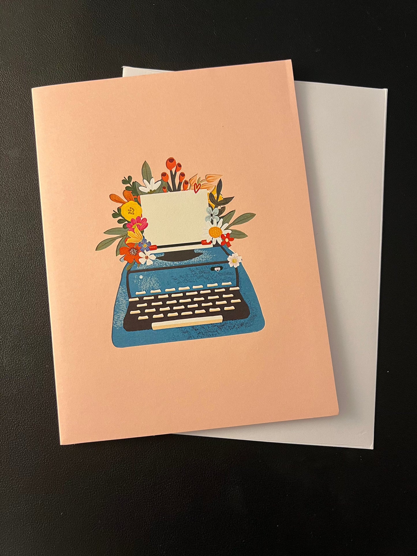 Toronto Typewriters Stationary 3D Pop-Up Typewriter & Flowers Card – Set of 2 (Pink & Blue)