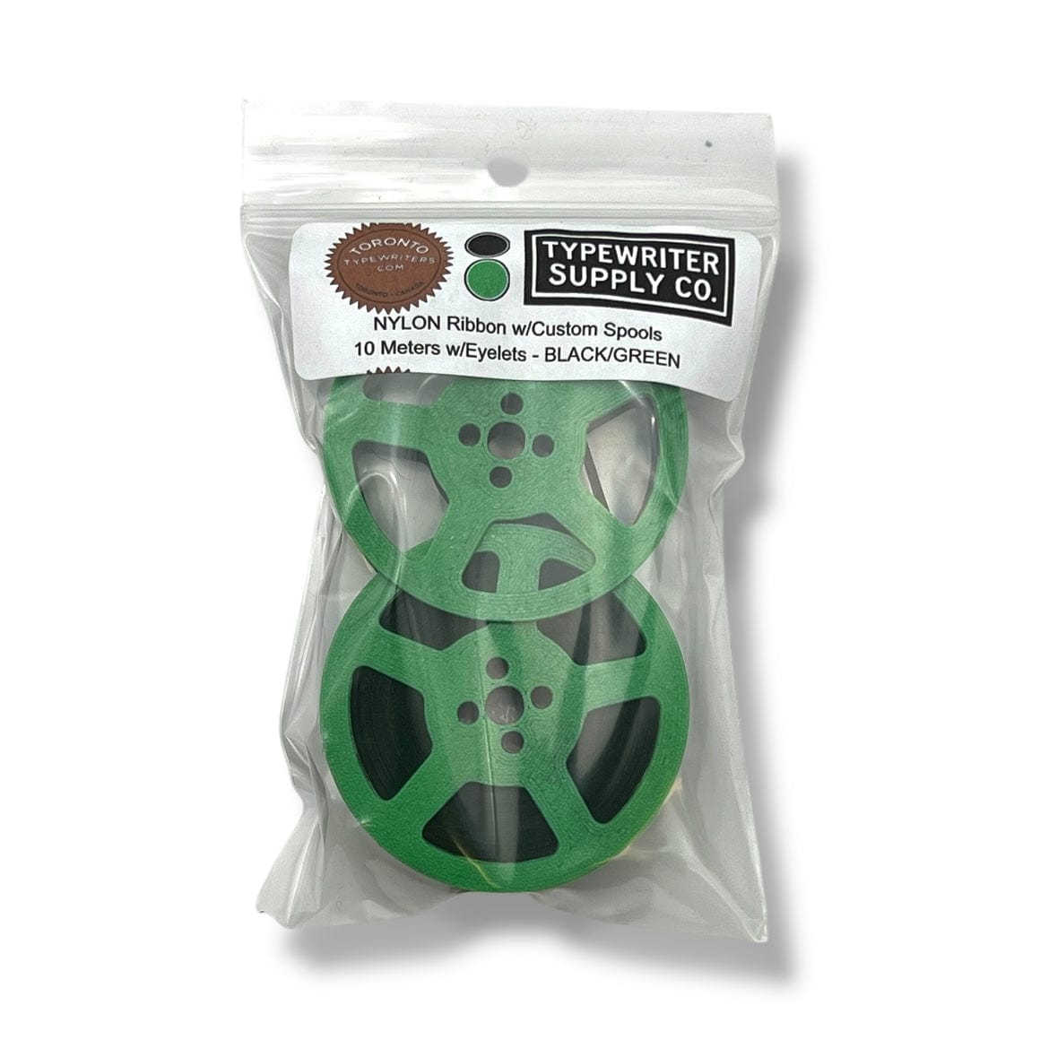 Toronto Typewriters Typewriter Ribbon 🖤💚 Black Green Universal Typewriter Spool & Ribbon Set