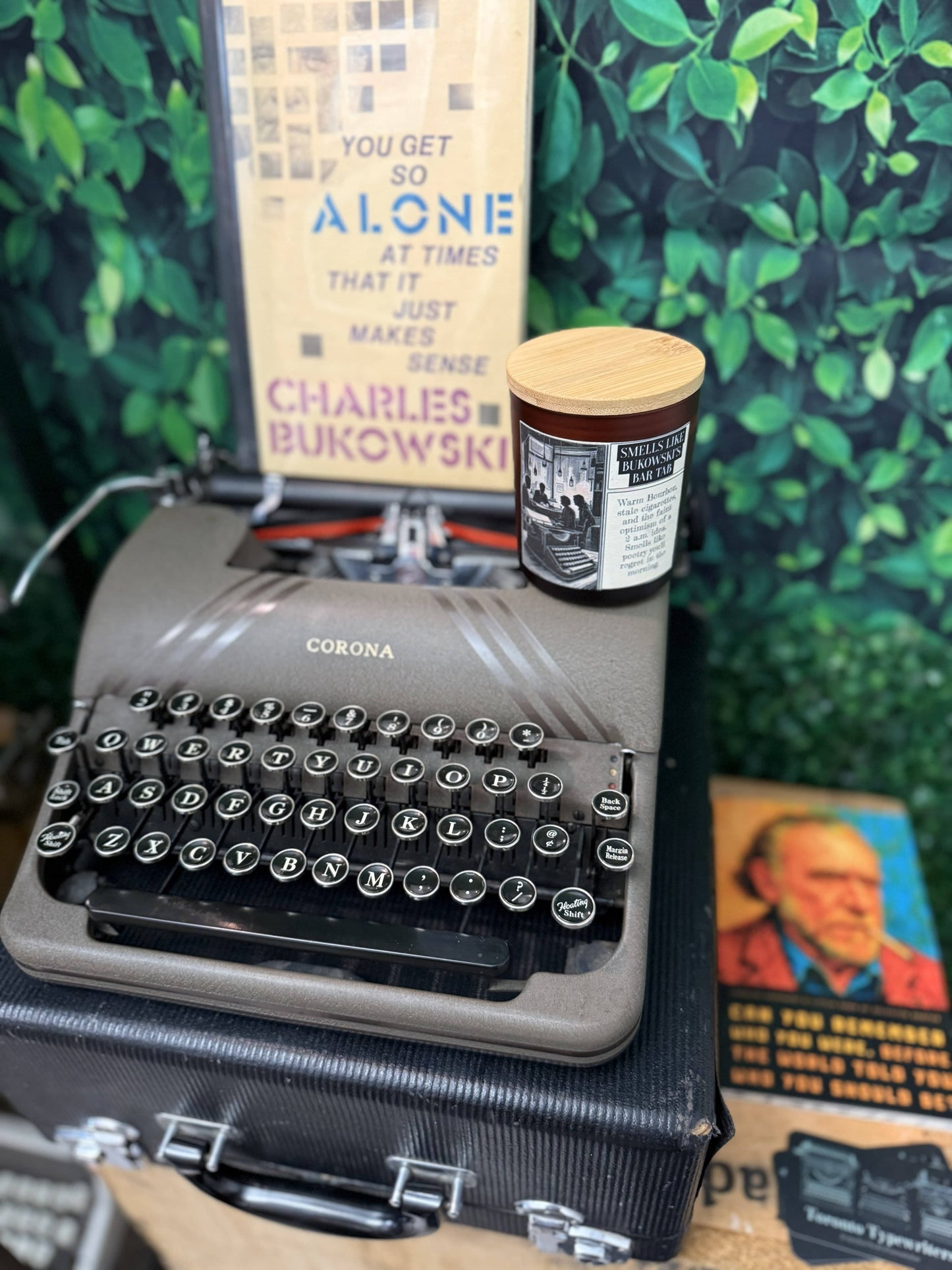 The Midnight Oil Candle Company Typewriter Candles Bukowski's Bar Tab Candle