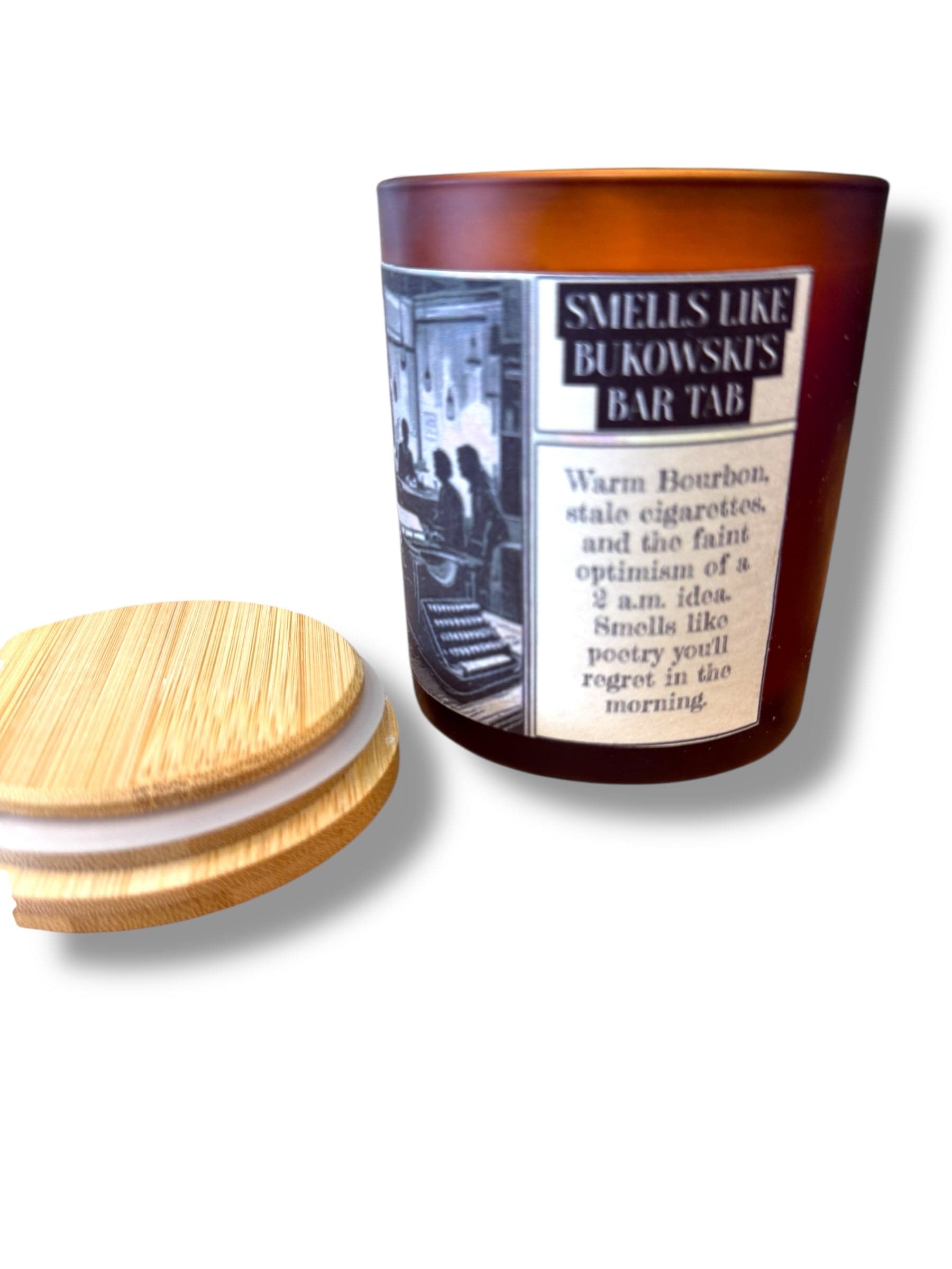 The Midnight Oil Candle Company Typewriter Candles Bukowski's Bar Tab Candle