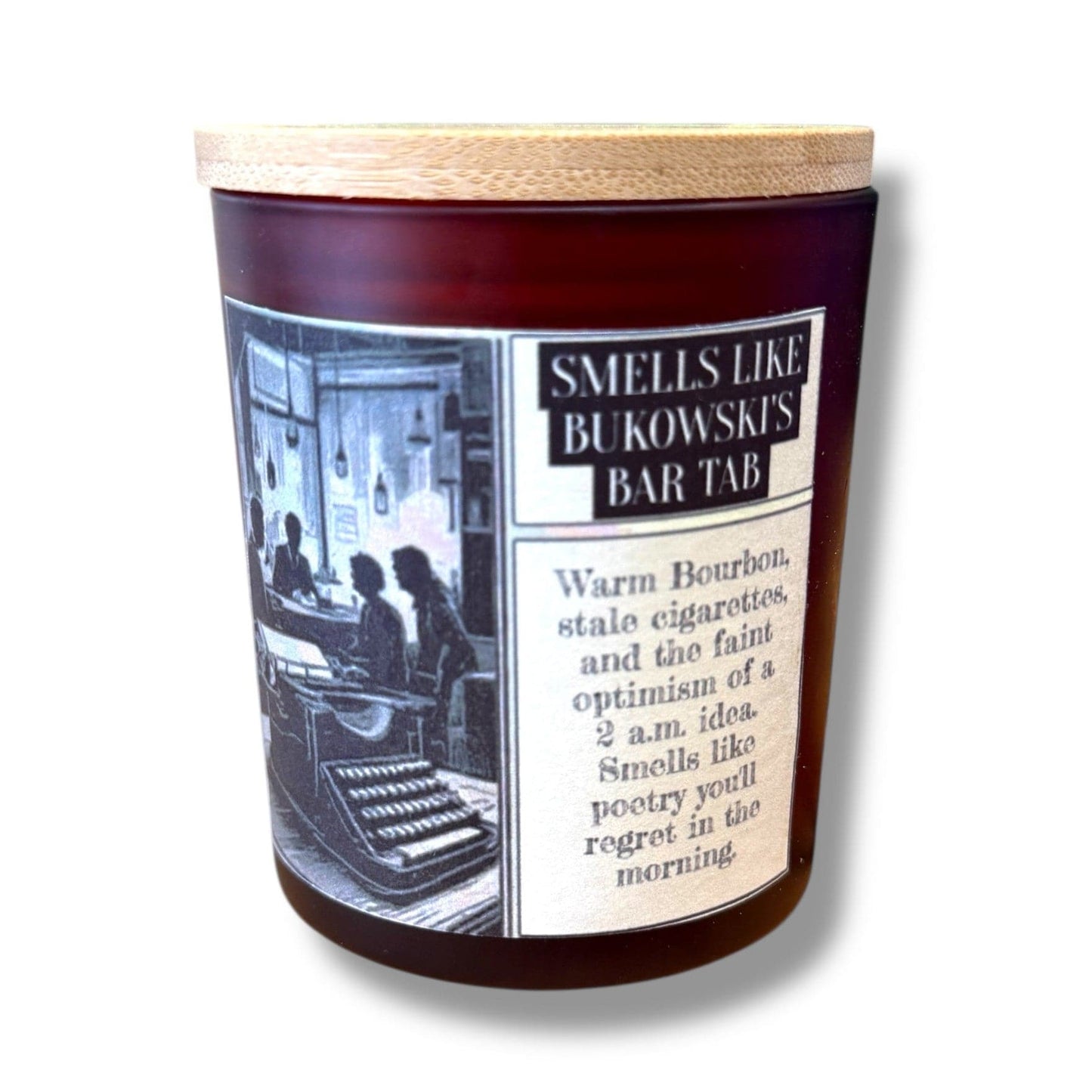 The Midnight Oil Candle Company Typewriter Candles Bukowski's Bar Tab Candle