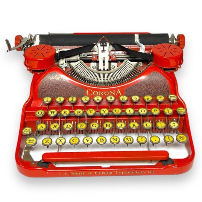 Toronto Typewriters Manual Typewriter Corona 4 (Mountain Ash Scarlet Red) Typewriter