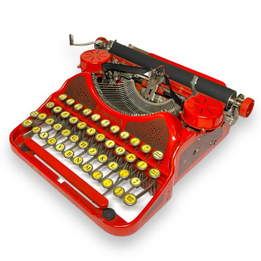 Toronto Typewriters Manual Typewriter Corona 4 (Mountain Ash Scarlet Red) Typewriter