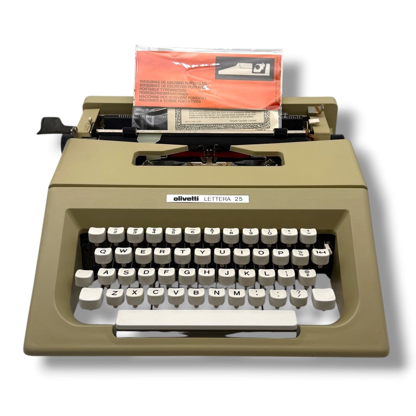 Toronto Typewriters Manual Typewriter Olivetti Lettera 25 Typewriter