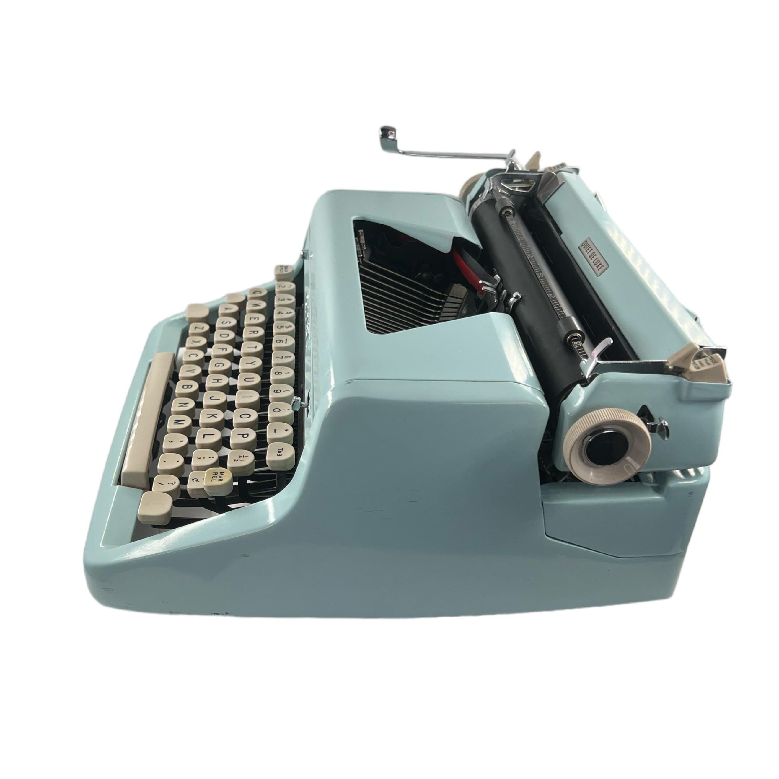 Royal Quiet Deluxe (Alcony Blue) Typewriter – Toronto Typewriters