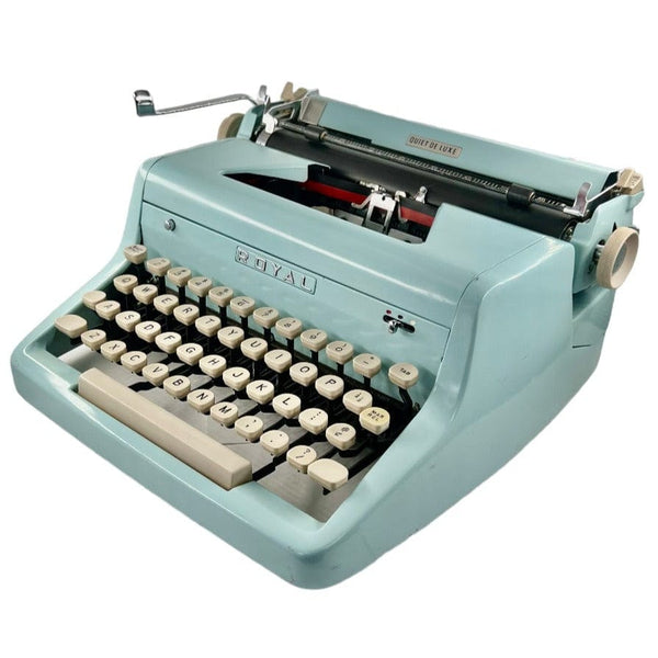 Royal Quiet Deluxe (Alcony Blue) Typewriter – Toronto Typewriters