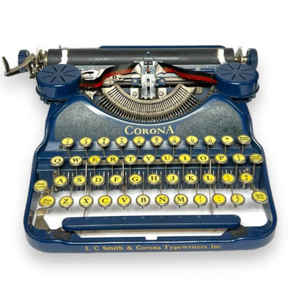 Toronto Typewriters Portable Typewriter Corona 4 (Channel Blue) Typewriter