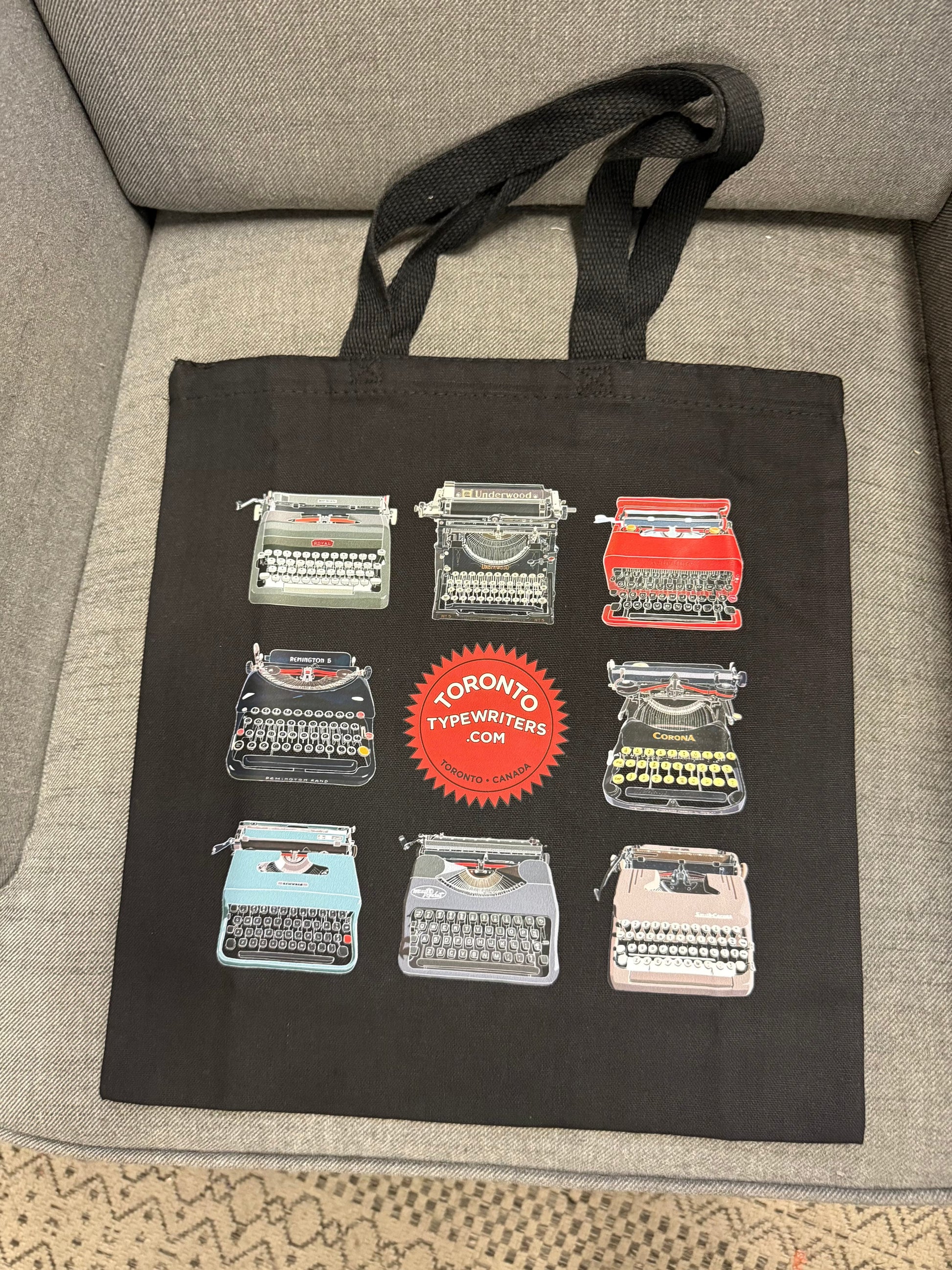 Toronto Typewriters Tote Bag Brand Champ Typewriter Tote Bag - Black
