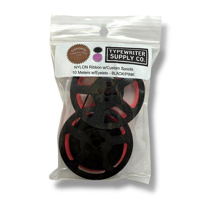 Toronto Typewriters Typewriter Ribbon 🖤🩷 Black Pink Universal Typewriter Spool & Ribbon Set